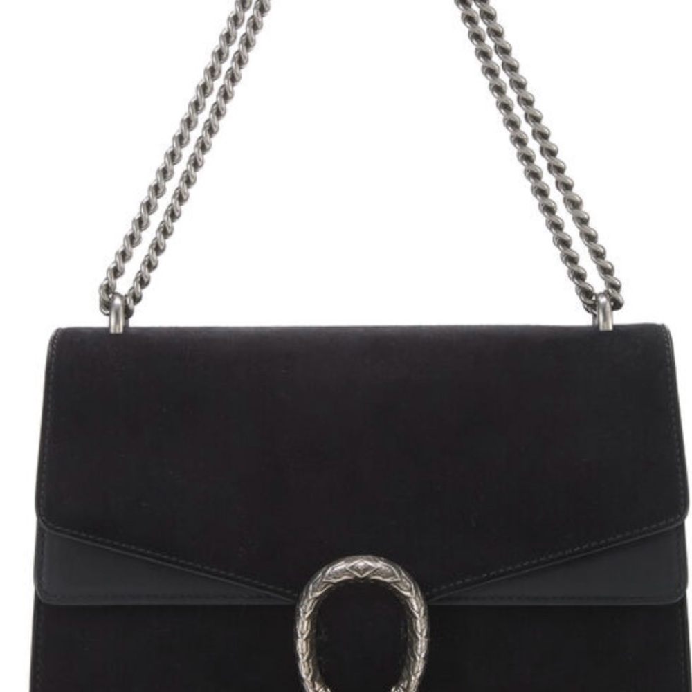GUCCI BLACK SUEDE DIONYSUS SHOULDER BAG MEDIUM